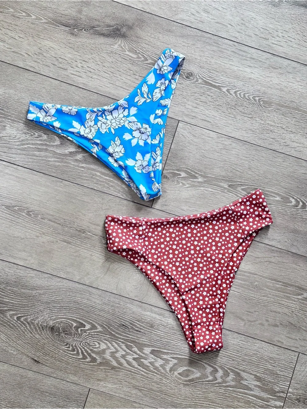 Lot Of 2 Colorful Floral Print Bikini Bottoms Beachy Vibes